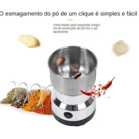 Moedor elétrico de café e grãos, de aço inoxidável