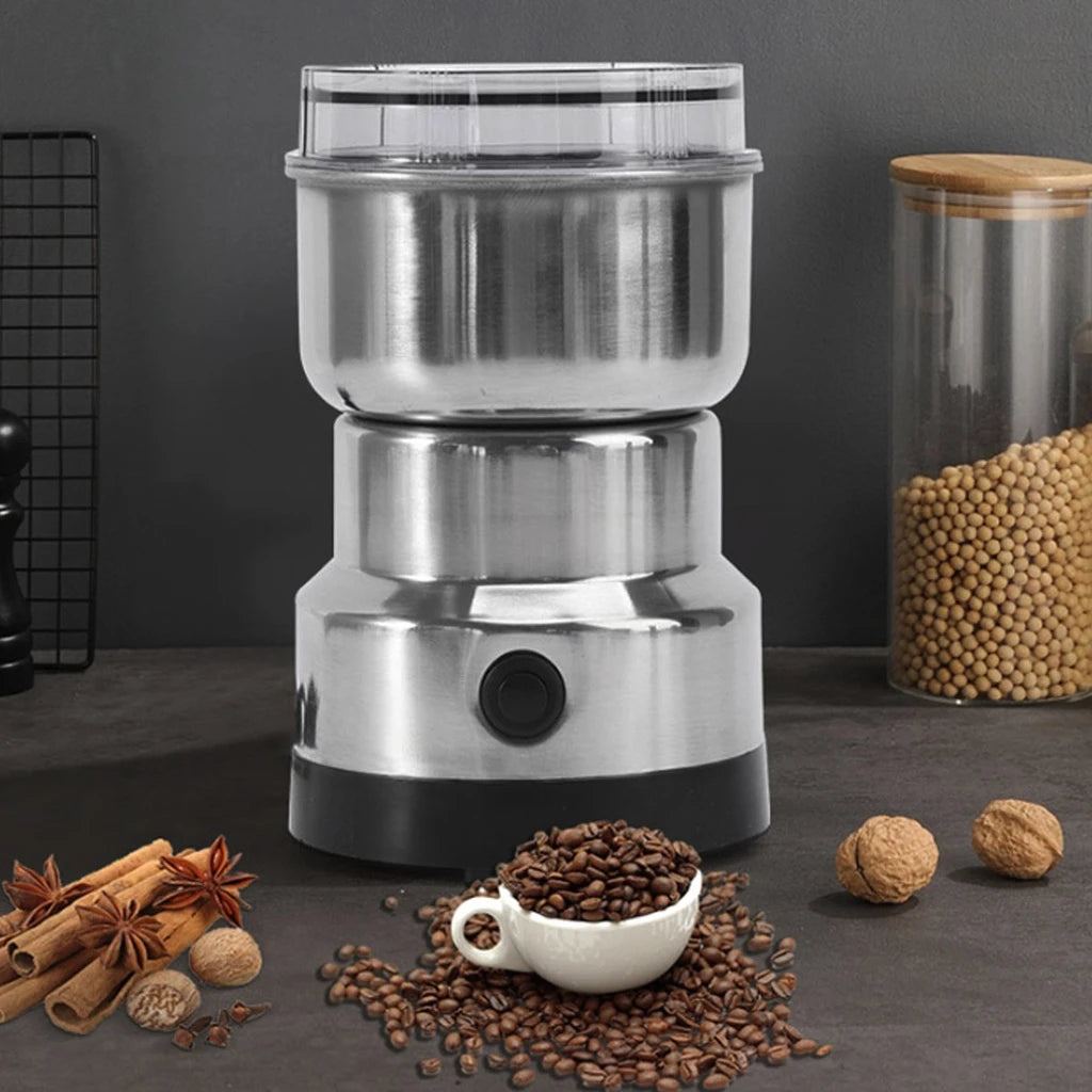 Moedor elétrico de café e grãos, de aço inoxidável