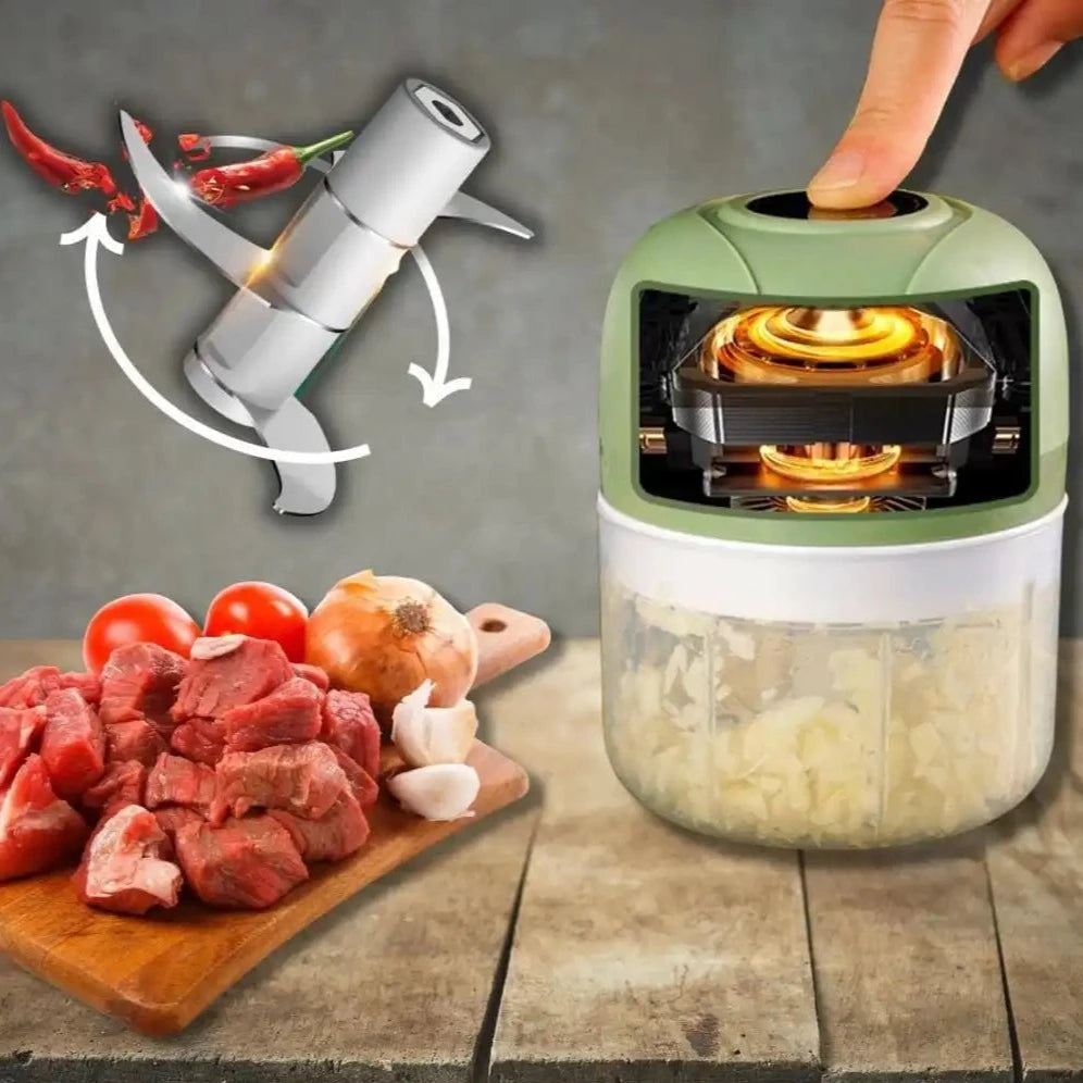 Mini Processador Triturador Elétrico Recarregável, c/ 3 Laminas 250ml