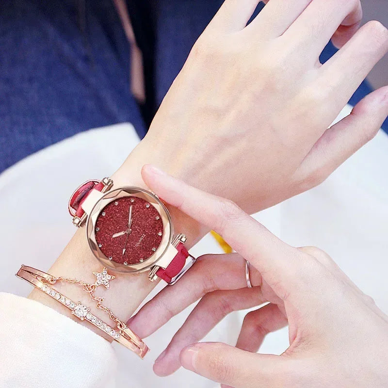 Relógio de Pulso de Luxo com Strass para Mulheres