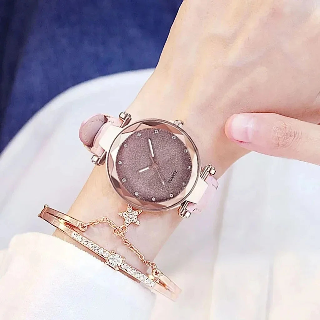Relógio de Pulso de Luxo com Strass para Mulheres