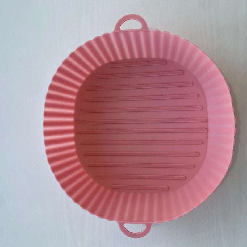 Cesto de Silicone reutilizável para Fritadeira tipo Air Fryer, Molde para Forno e Assadeira para Pizza.
