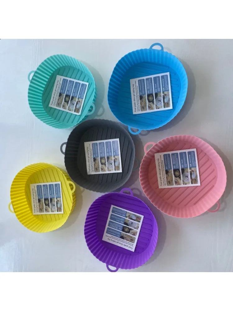 Cesto de Silicone reutilizável para Fritadeira tipo Air Fryer, Molde para Forno e Assadeira para Pizza.