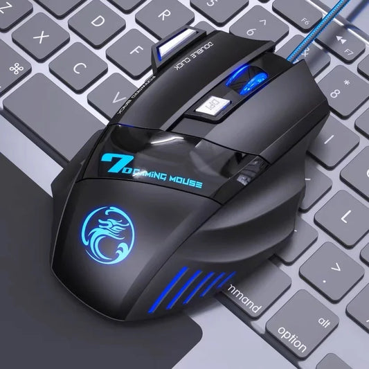 Mouse gamer para computador 3200dpi com LED laser X7 USB, 7 Botões-Profissional