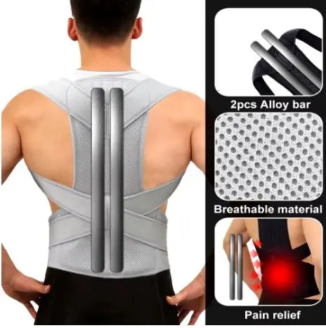 Corretor Postural - Colete Cervical Cinta que Alinha Coluna. Unissex com Postura Regulavel