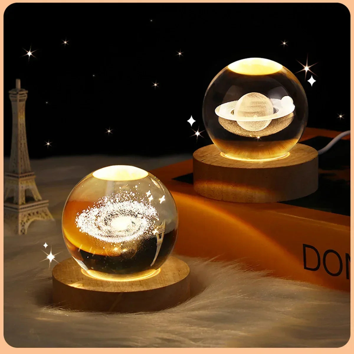 Luminária LED 3D De Mesa Bola De Cristal