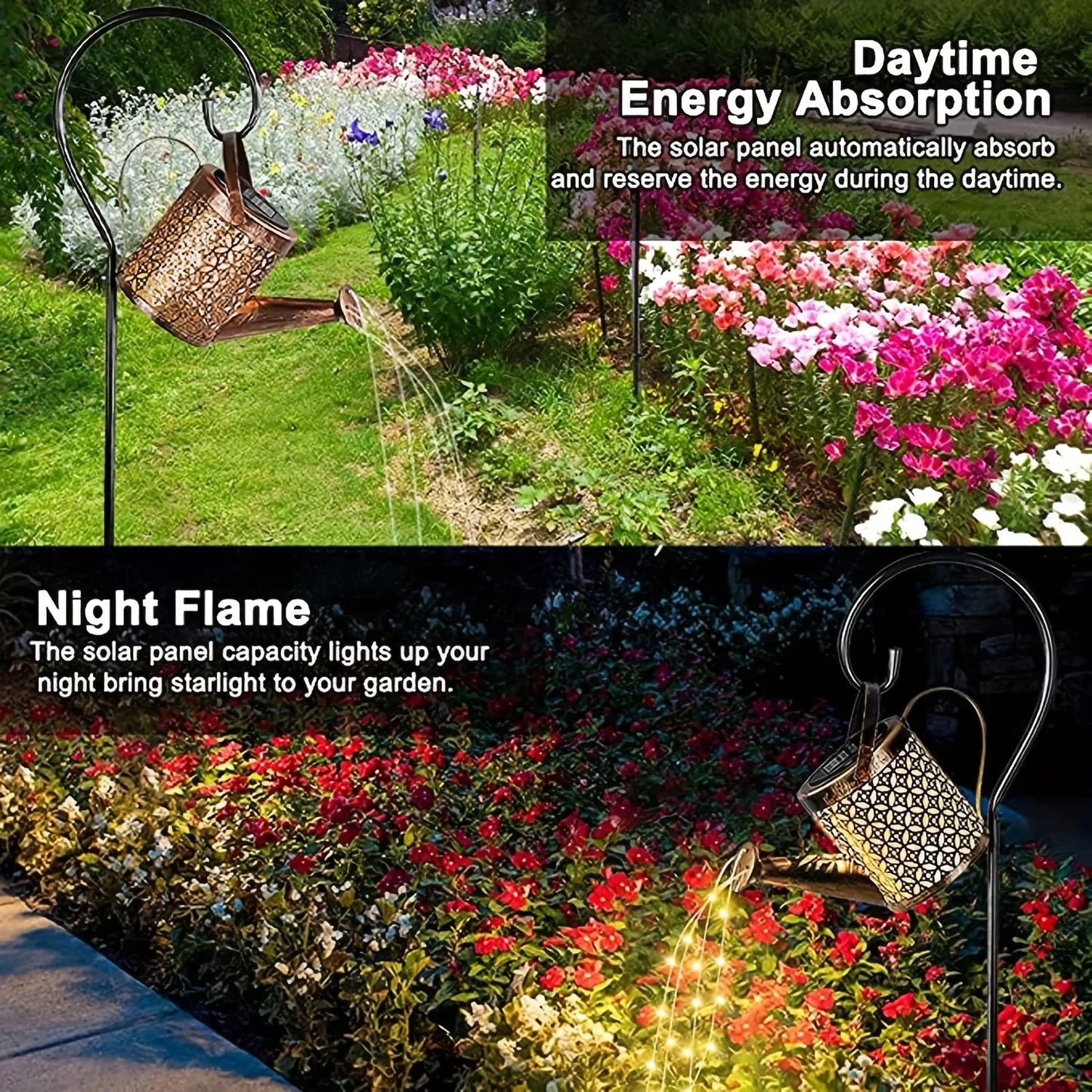 Iluminação Regador de Jardim Cascata de LED - Alimentação Solar