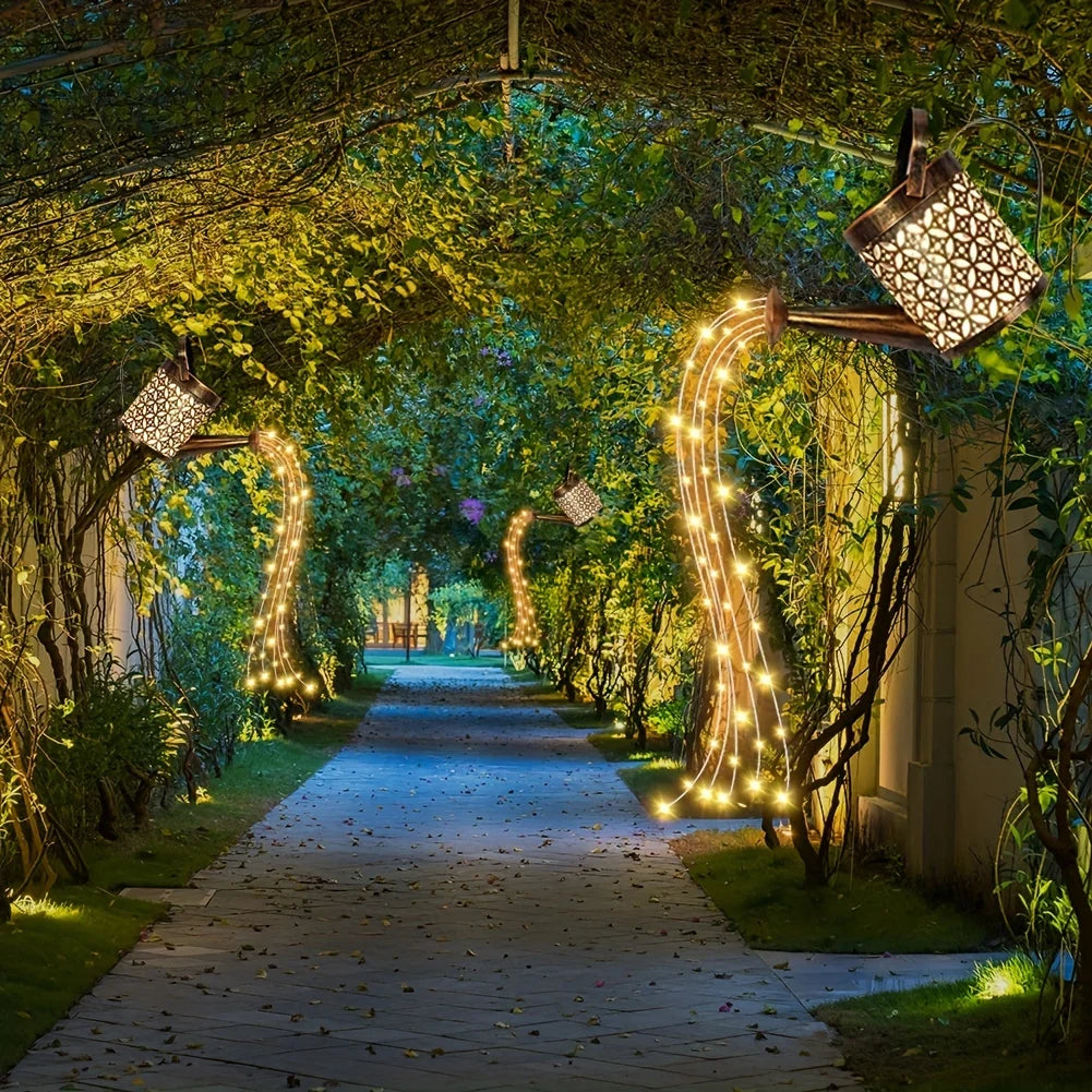 Iluminação Regador de Jardim Cascata de LED - Alimentação Solar