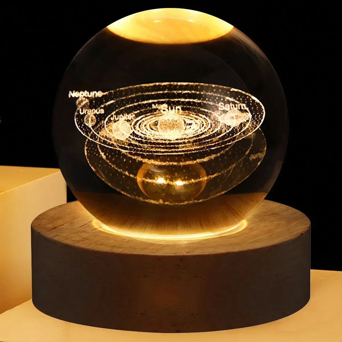 Luminária LED 3D De Mesa Bola De Cristal