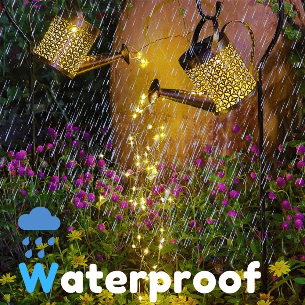 Iluminação Regador de Jardim Cascata de LED - Alimentação Solar
