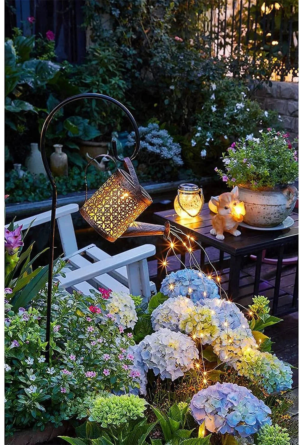 Iluminação Regador de Jardim Cascata de LED - Alimentação Solar