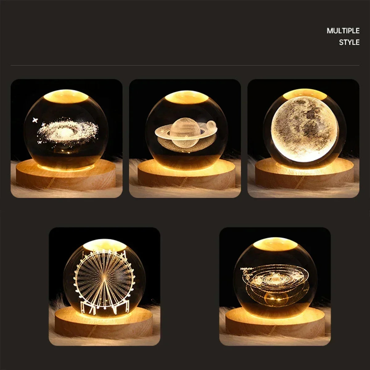 Luminária LED 3D De Mesa Bola De Cristal