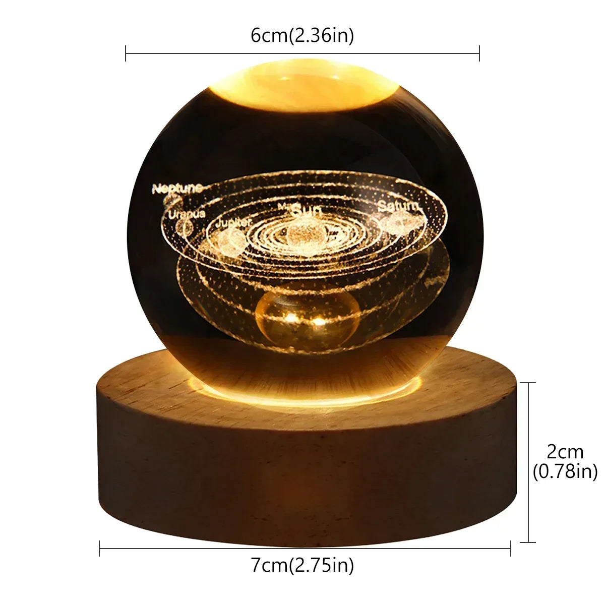 Luminária LED 3D De Mesa Bola De Cristal