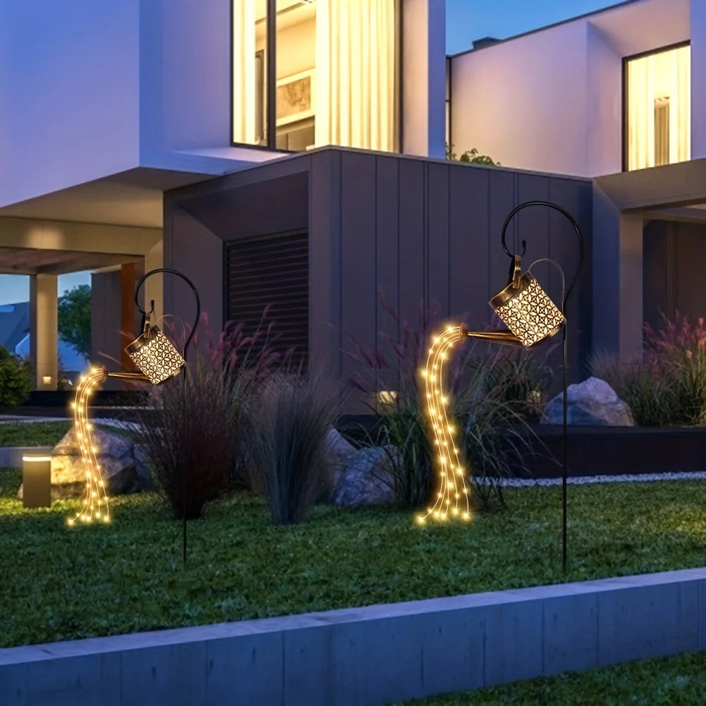 Iluminação Regador de Jardim Cascata de LED - Alimentação Solar
