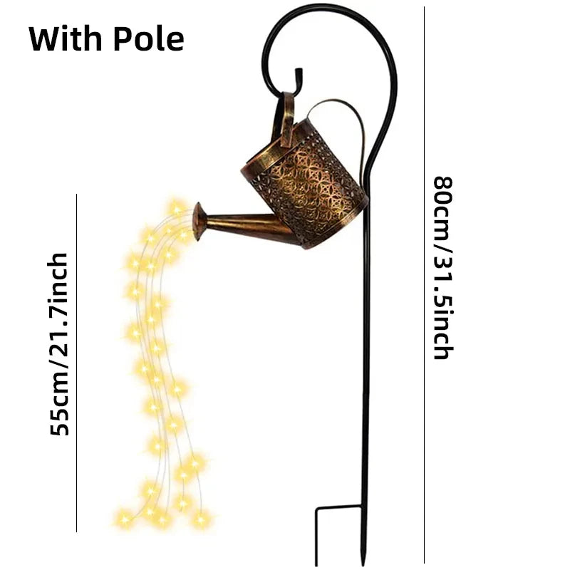 Iluminação Regador de Jardim Cascata de LED - Alimentação Solar