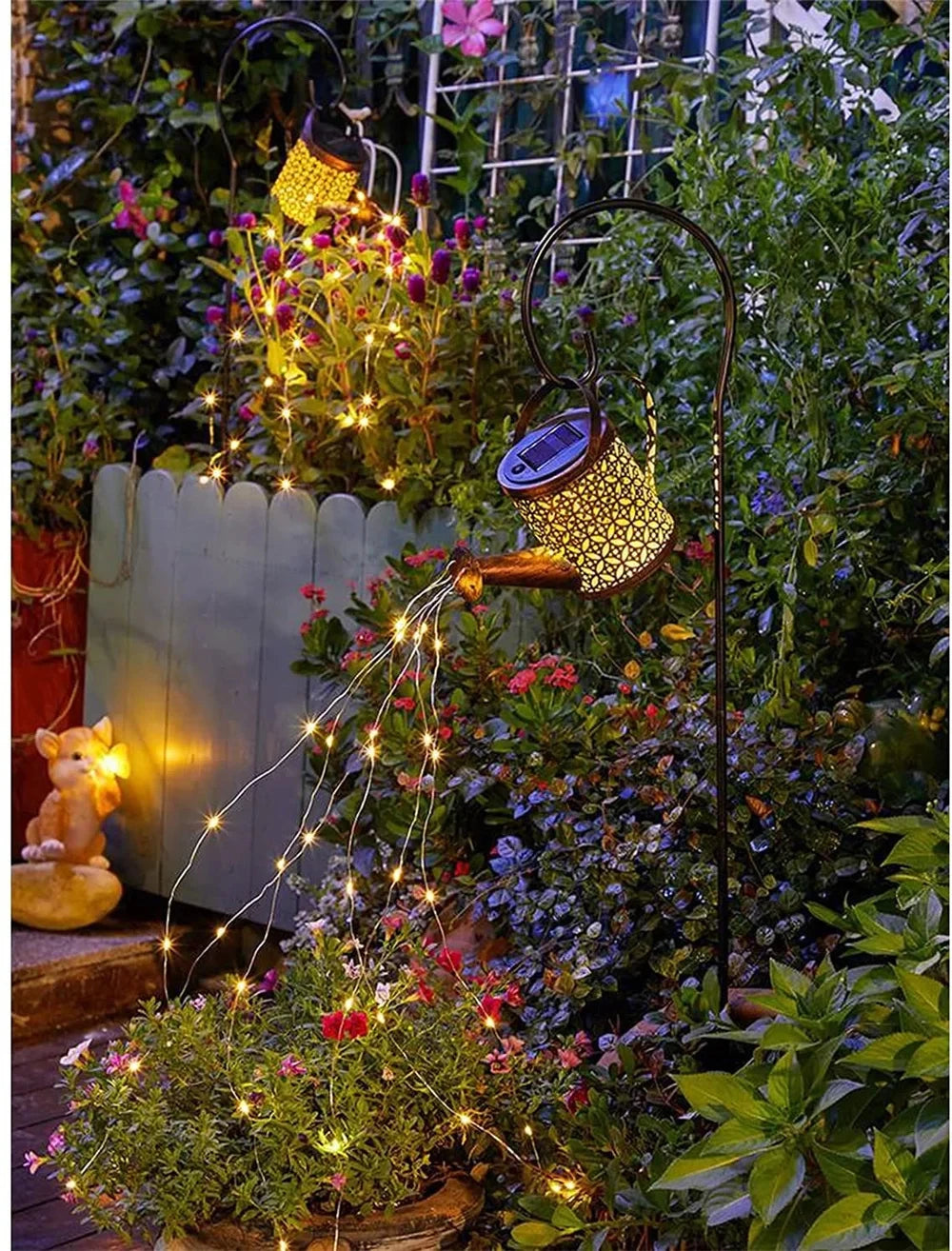 Iluminação Regador de Jardim Cascata de LED - Alimentação Solar