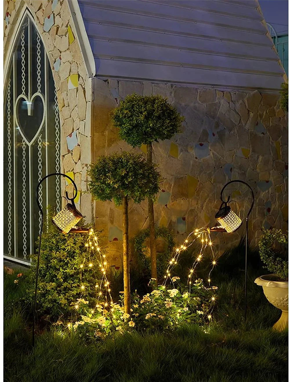 Iluminação Regador de Jardim Cascata de LED - Alimentação Solar