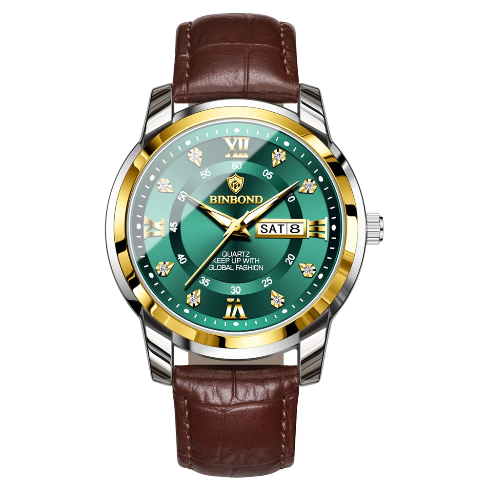Relógio de pulso casual de quartzo BIBOND masculino luxo
