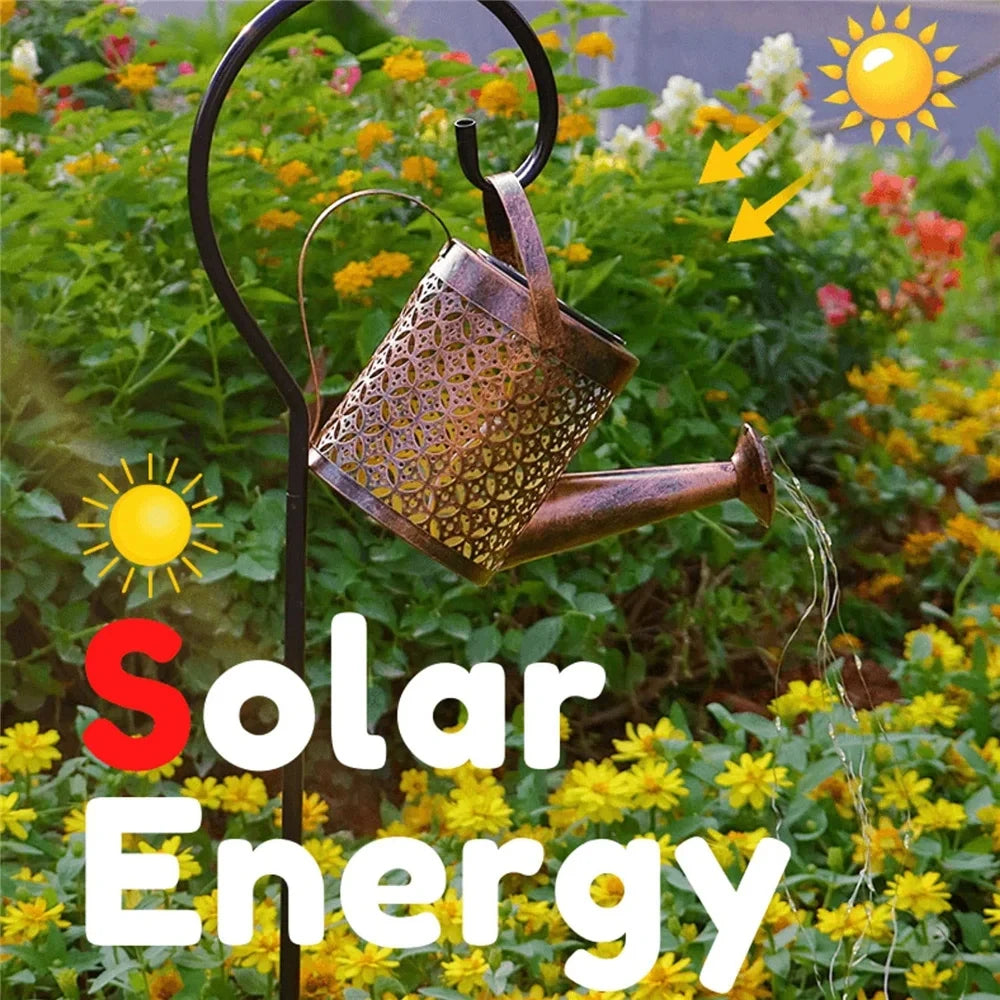 Iluminação Regador de Jardim Cascata de LED - Alimentação Solar